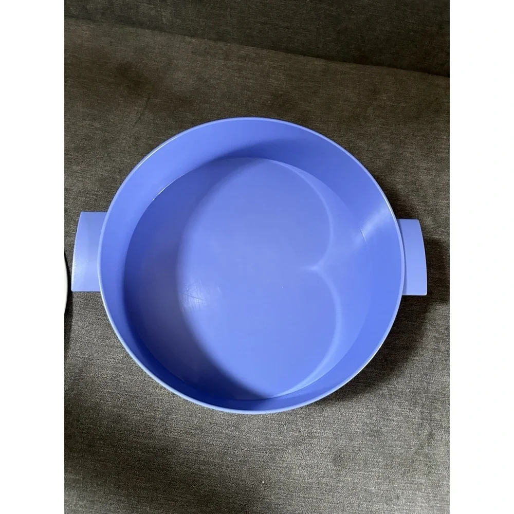 Tupperware Vintage 3-Piece Microwave Steamer Purple, White, And Teal‎ Colors.